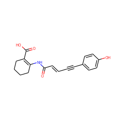 O=C(/C=C/C#Cc1ccc(O)cc1)NC1=C(C(=O)O)CCCC1 ZINC001772617900