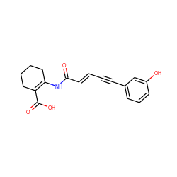 O=C(/C=C/C#Cc1cccc(O)c1)NC1=C(C(=O)O)CCCC1 ZINC001772638385