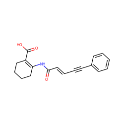 O=C(/C=C/C#Cc1ccccc1)NC1=C(C(=O)O)CCCC1 ZINC000169327835