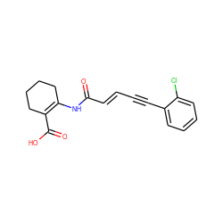 O=C(/C=C/C#Cc1ccccc1Cl)NC1=C(C(=O)O)CCCC1 ZINC001772628397