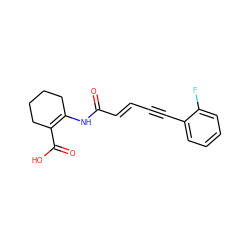 O=C(/C=C/C#Cc1ccccc1F)NC1=C(C(=O)O)CCCC1 ZINC001772632902