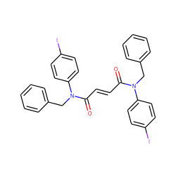 O=C(/C=C/C(=O)N(Cc1ccccc1)c1ccc(I)cc1)N(Cc1ccccc1)c1ccc(I)cc1 ZINC000150580245