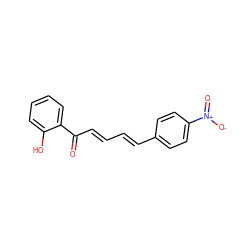 O=C(/C=C/C=C/c1ccc([N+](=O)[O-])cc1)c1ccccc1O ZINC000095590701