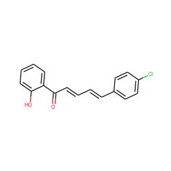 O=C(/C=C/C=C/c1ccc(Cl)cc1)c1ccccc1O ZINC000095589552