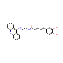 O=C(/C=C/C=C/c1ccc(O)c(O)c1)NCCNc1c2c(nc3ccccc13)CCCC2 ZINC000653707747