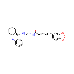 O=C(/C=C/C=C/c1ccc2c(c1)OCO2)NCCNc1c2c(nc3ccccc13)CCCC2 ZINC000653707690