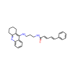 O=C(/C=C/C=C/c1ccccc1)NCCCNc1c2c(nc3ccccc13)CCCC2 ZINC000653707669