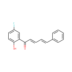 O=C(/C=C/C=C/c1ccccc1)c1cc(F)ccc1O ZINC000036406787