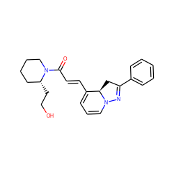 O=C(/C=C/C1=CC=CN2N=C(c3ccccc3)C[C@H]12)N1CCCC[C@H]1CCO ZINC000013491873