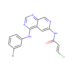 O=C(/C=C/Cl)Nc1cc2c(Nc3cccc(Br)c3)ncnc2cn1 ZINC000027517493