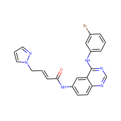 O=C(/C=C/Cn1cccn1)Nc1ccc2ncnc(Nc3cccc(Br)c3)c2c1 ZINC000013863678