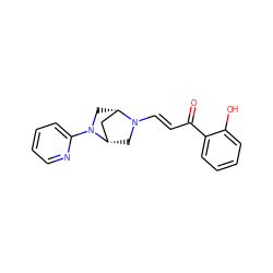 O=C(/C=C/N1C[C@H]2C[C@@H]1CN2c1ccccn1)c1ccccc1O ZINC000096032872