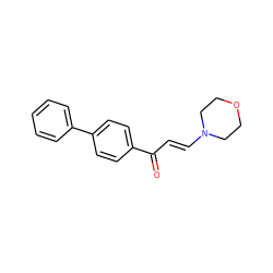 O=C(/C=C/N1CCOCC1)c1ccc(-c2ccccc2)cc1 ZINC000004833373