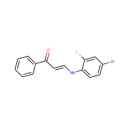 O=C(/C=C/Nc1ccc(Br)cc1F)c1ccccc1 ZINC000000458715