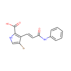 O=C(/C=C/c1c(Br)c[nH]c1C(=O)O)Nc1ccccc1 ZINC000013778835