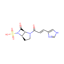 O=C(/C=C/c1c[nH]cn1)N1CC[C@@H]2[C@H]1C(=O)N2S(=O)(=O)O ZINC000013781313