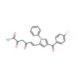 O=C(/C=C/c1cc(C(=O)c2ccc(F)cc2)cn1-c1ccccc1)CC(=O)C(=O)O ZINC000299857218