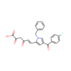 O=C(/C=C/c1cc(C(=O)c2ccc(F)cc2)cn1Cc1ccccc1)CC(=O)C(=O)O ZINC000299866296