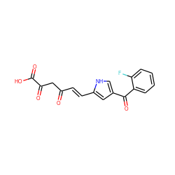 O=C(/C=C/c1cc(C(=O)c2ccccc2F)c[nH]1)CC(=O)C(=O)O ZINC000096285896