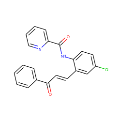 O=C(/C=C/c1cc(Cl)ccc1NC(=O)c1ccccn1)c1ccccc1 ZINC000028948946