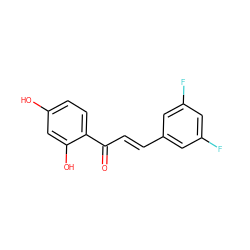 O=C(/C=C/c1cc(F)cc(F)c1)c1ccc(O)cc1O ZINC000095572146