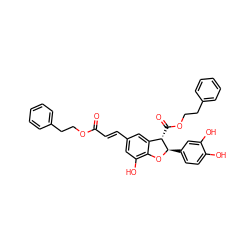 O=C(/C=C/c1cc(O)c2c(c1)[C@H](C(=O)OCCc1ccccc1)[C@@H](c1ccc(O)c(O)c1)O2)OCCc1ccccc1 ZINC000653714268