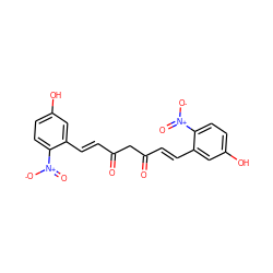 O=C(/C=C/c1cc(O)ccc1[N+](=O)[O-])CC(=O)/C=C/c1cc(O)ccc1[N+](=O)[O-] ZINC000116765789