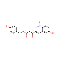 O=C(/C=C/c1cc(O)ccc1[N+](=O)[O-])CC(=O)CCc1ccc(O)cc1 ZINC000116760451