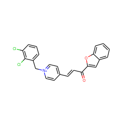 O=C(/C=C/c1cc[n+](Cc2cccc(Cl)c2Cl)cc1)c1cc2ccccc2o1 ZINC000473151571