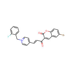 O=C(/C=C/c1cc[n+](Cc2ccccc2F)cc1)c1cc2cc(Br)ccc2oc1=O ZINC000095561696