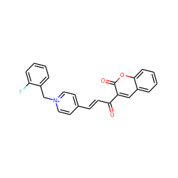 O=C(/C=C/c1cc[n+](Cc2ccccc2F)cc1)c1cc2ccccc2oc1=O ZINC000095559827