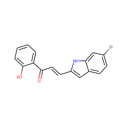 O=C(/C=C/c1cc2ccc(Br)cc2[nH]1)c1ccccc1O ZINC001772580962