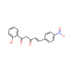 O=C(/C=C/c1ccc([N+](=O)[O-])cc1)CC(=O)c1ccccc1O ZINC000101664790