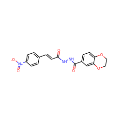 O=C(/C=C/c1ccc([N+](=O)[O-])cc1)NNC(=O)c1ccc2c(c1)OCCO2 ZINC000053723055