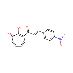 O=C(/C=C/c1ccc([N+](=O)[O-])cc1)c1ccccc(=O)c1O ZINC000017140040