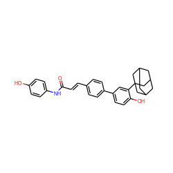 O=C(/C=C/c1ccc(-c2ccc(O)c(C34CC5CC(CC(C5)C3)C4)c2)cc1)Nc1ccc(O)cc1 ZINC000013648516