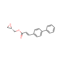 O=C(/C=C/c1ccc(-c2ccccc2)cc1)OC[C@@H]1CO1 ZINC000084632627