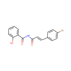 O=C(/C=C/c1ccc(Br)cc1)NC(=O)c1ccccc1O ZINC000000454683