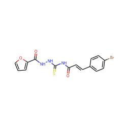 O=C(/C=C/c1ccc(Br)cc1)NC(=S)NNC(=O)c1ccco1 ZINC000002214878