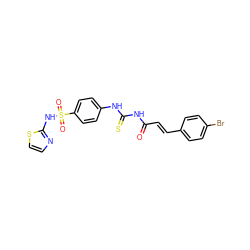 O=C(/C=C/c1ccc(Br)cc1)NC(=S)Nc1ccc(S(=O)(=O)Nc2nccs2)cc1 ZINC000006059994