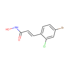 O=C(/C=C/c1ccc(Br)cc1Cl)NO ZINC000084654140