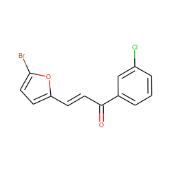 O=C(/C=C/c1ccc(Br)o1)c1cccc(Cl)c1 ZINC000096915478