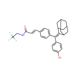 O=C(/C=C/c1ccc(C(=C2C3CC4CC(C3)CC2C4)c2ccc(O)cc2)cc1)NCC(F)(F)F ZINC001772606399