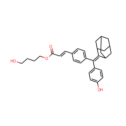 O=C(/C=C/c1ccc(C(=C2C3CC4CC(C3)CC2C4)c2ccc(O)cc2)cc1)OCCCCO ZINC001772637938