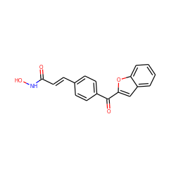 O=C(/C=C/c1ccc(C(=O)c2cc3ccccc3o2)cc1)NO ZINC000028713159