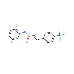 O=C(/C=C/c1ccc(C(F)(F)F)cc1)Nc1cccc(F)c1 ZINC000008287596