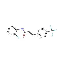 O=C(/C=C/c1ccc(C(F)(F)F)cc1)Nc1ccccc1F ZINC000008289057