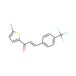 O=C(/C=C/c1ccc(C(F)(F)F)cc1)c1ccc(Cl)s1 ZINC000006339769