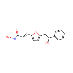 O=C(/C=C/c1ccc(C[C@@H](O)c2ccccc2)o1)NO ZINC000148540144