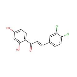 O=C(/C=C/c1ccc(Cl)c(Cl)c1)c1ccc(O)cc1O ZINC000098084670